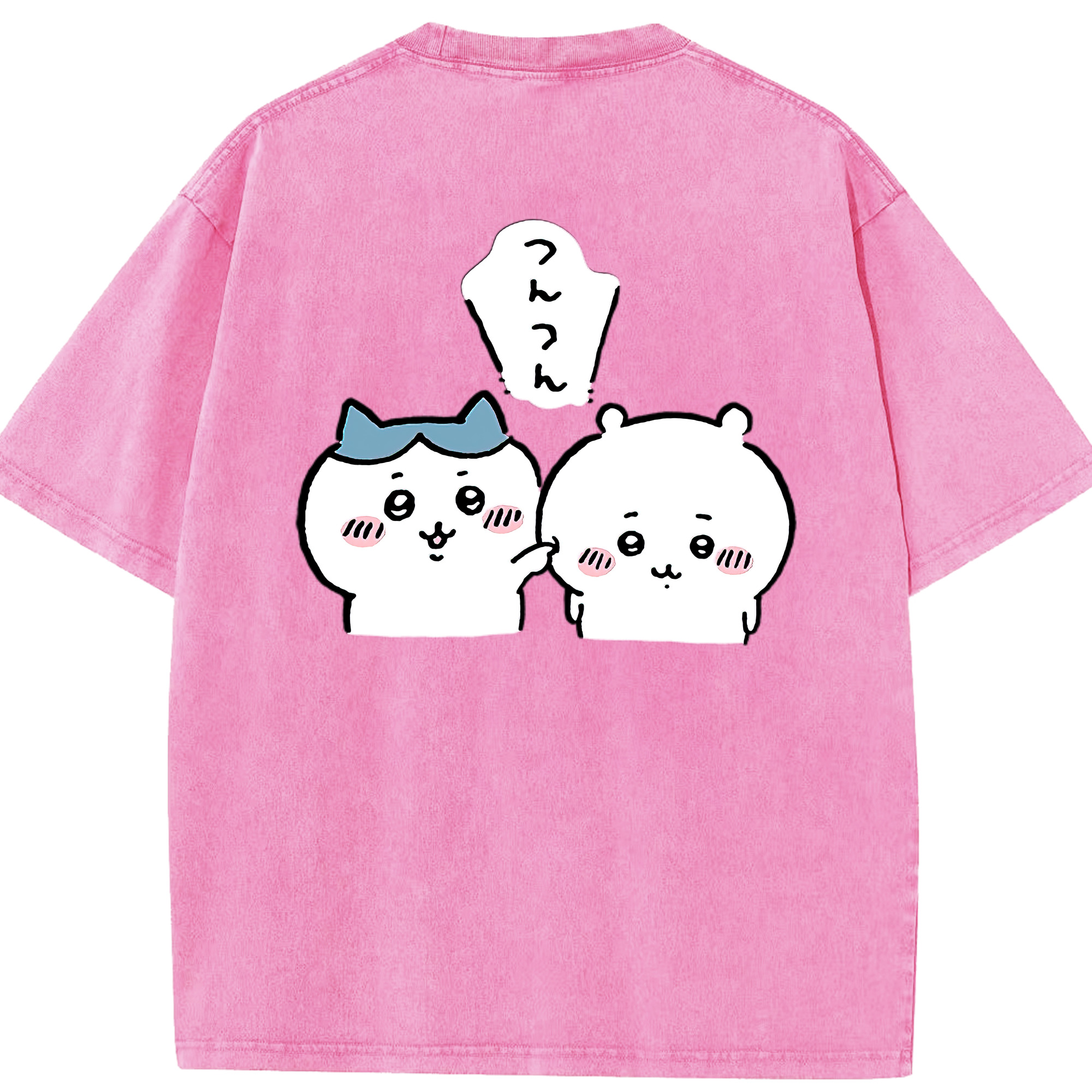 （画像用） ちいかわ ちいかわ Chii-kawa chiikawa 綿100% ヴィンテージ風 半袖Tシャツ（背面プリント）